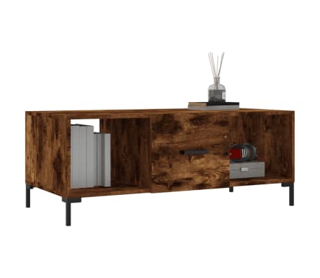 vidaXL kohvilaud, suitsutatud tamm, 102 x 50 x 40 cm, tehispuit