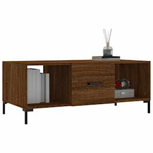 vidaXL Table basse ch&ecirc;ne marron 102x50x40 cm bois d'ing&eacute;nierie