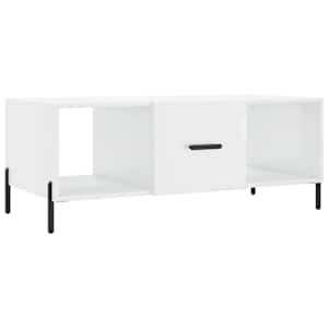 Konferenční stolek bílý s leskem 102x50x40 cm kompozitní dřevo - obrázek 2