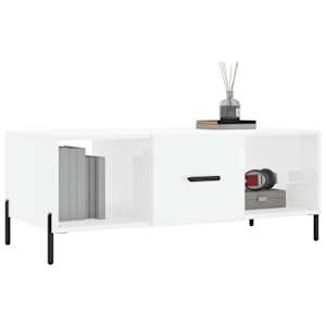 Konferenční stolek bílý s leskem 102x50x40 cm kompozitní dřevo - obrázek 3