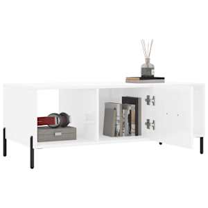 Konferenční stolek bílý s leskem 102x50x40 cm kompozitní dřevo - obrázek 4
