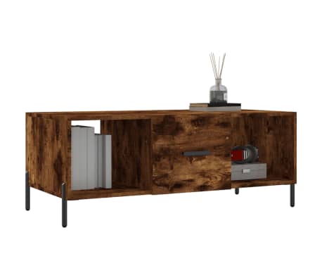 vidaXL Măsuță de cafea, stejar afumat, 102x50x40 cm, lemn prelucrat