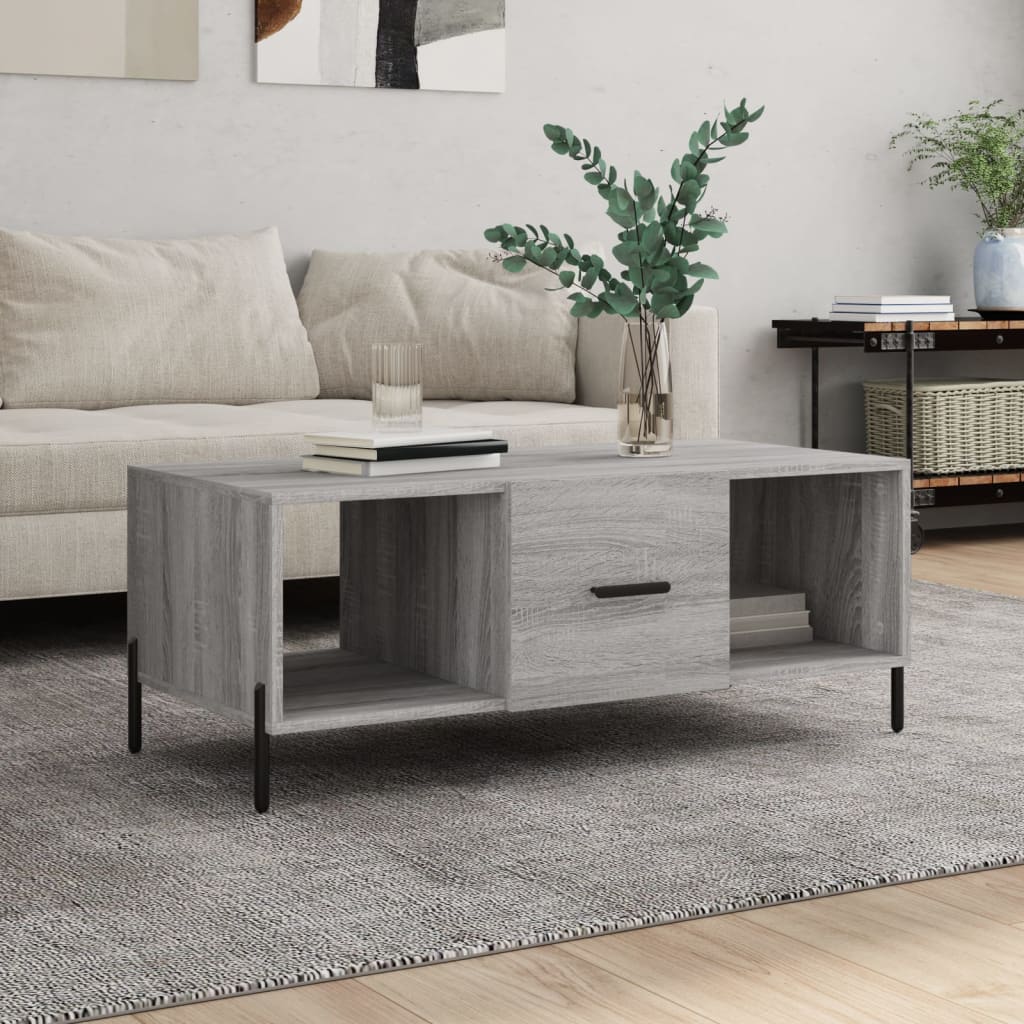 Couchtisch Grau Sonoma 102x50x40 cm Holzwerkstoff