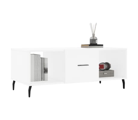 vidaXL Măsuță de cafea, alb, 102x50x40 cm, lemn compozit