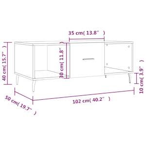 Konferenční stolek černý 102 x 50 x 40 cm kompozitní dřevo - obrázek 10