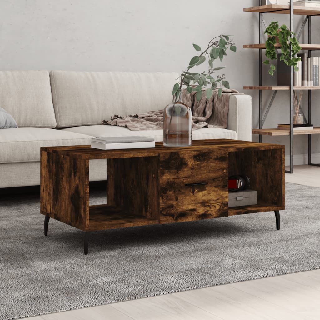 vidaXL Couchtisch Räuchereiche 102x50x40 cm Holzwerkstoff