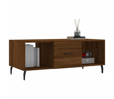 vidaXL Coffee Table Brown Oak 102x50x40 cm Engineered Wood