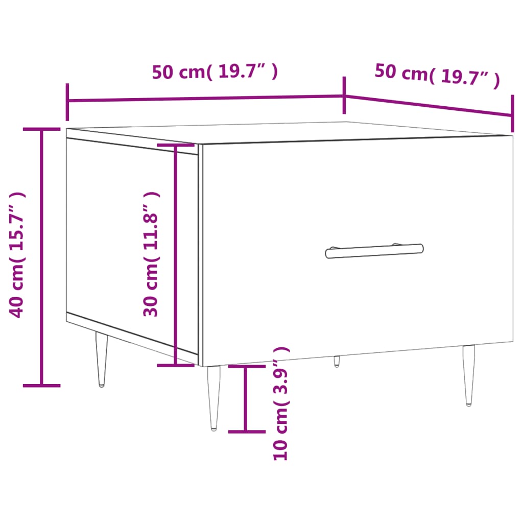 Konferenční stolek betonově šedý 50x50x40 cm kompozitní dřevo