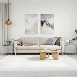 Klubske mizice 2 kosa betonsko sive 50x50x40 cm konstruiran les