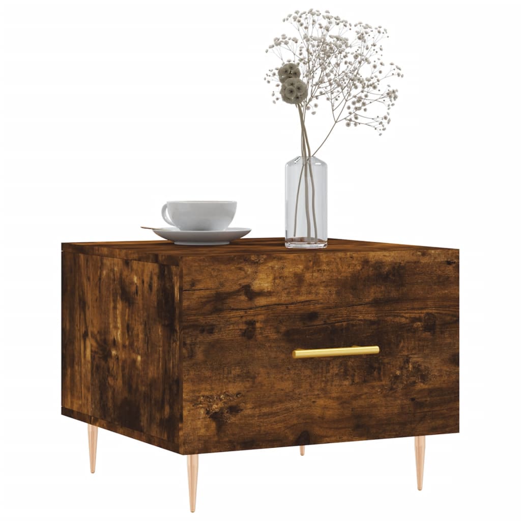 vidaXL Salontafels 2 st 50x50x40 cm bewerkt hout gerookt eikenkleurig afbeelding