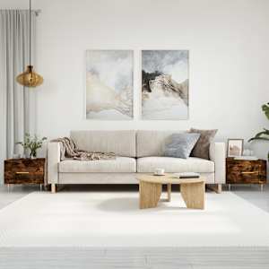 Konferenční stolky 2 ks kouřový dub 50x50x40cm kompozitní dřevo - obrázek 1