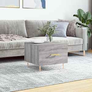 Klubska mizica siva sonoma 50x50x40 cm inženirski les