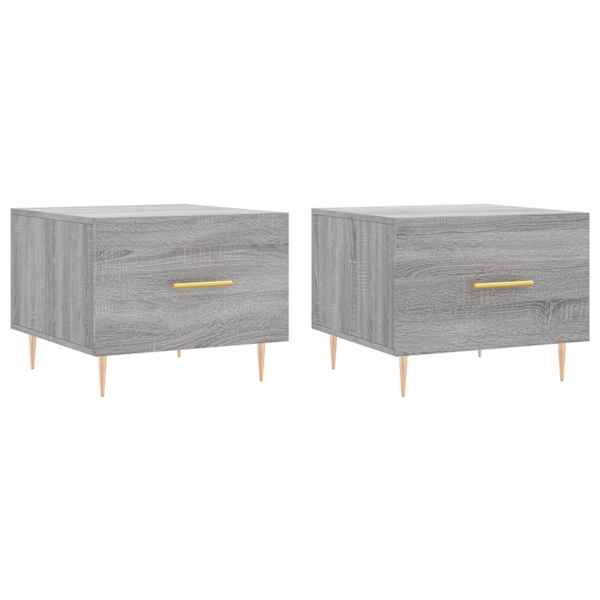 vidaXL kohvilaud, 2 tk, hall Sonoma tamm, 50 x 50 x 40 cm, tehispuit
