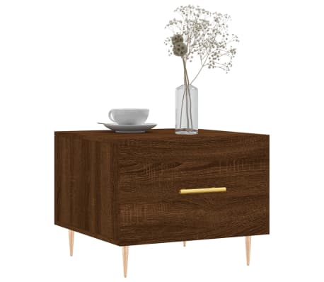 vidaXL Coffee Table Brown Oak 50x50x40 cm Engineered Wood