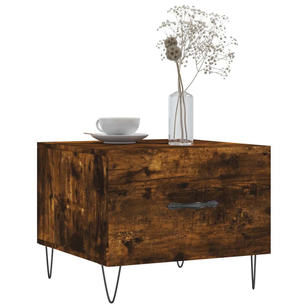 vidaXL Salontafels 2 st 50x50x40 cm bewerkt hout gerookt eikenkleurig afbeelding