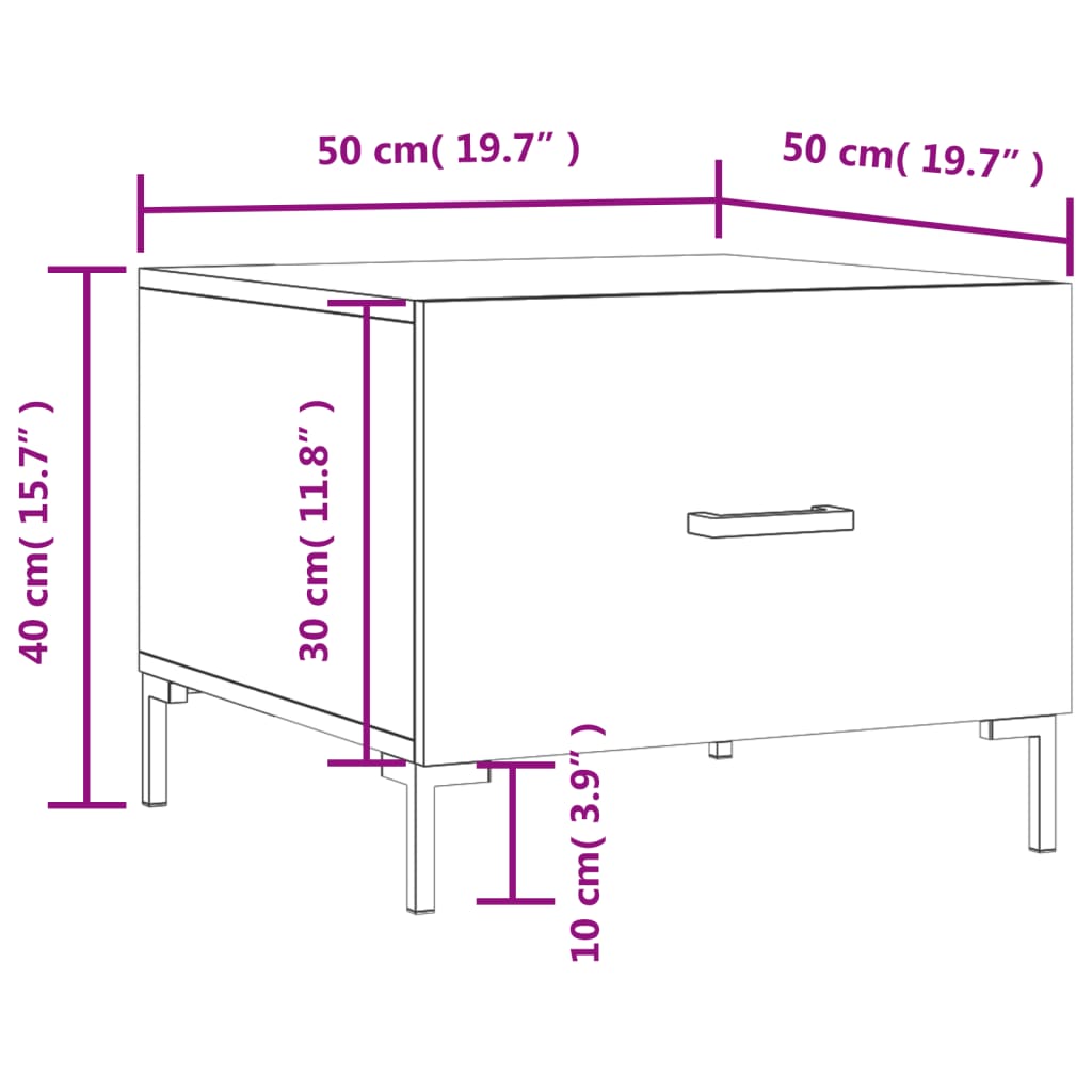 Konferenční stolek betonově šedý 50x50x40 cm kompozitní dřevo