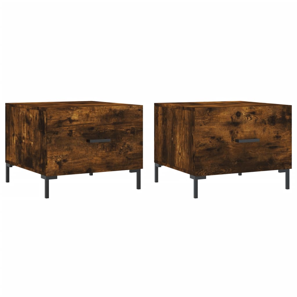 Thumbnail - vidaXL Couchtische 2 Stk. Räuchereiche 50x50x40 cm Holzwerkstoff