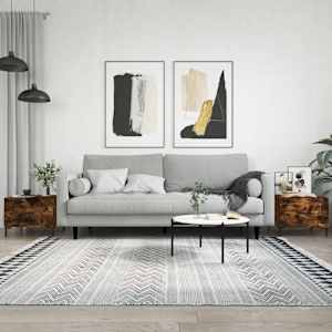 Klubske mizice 2 kosa dimljeni hrast 50x50x40 cm inženirski les