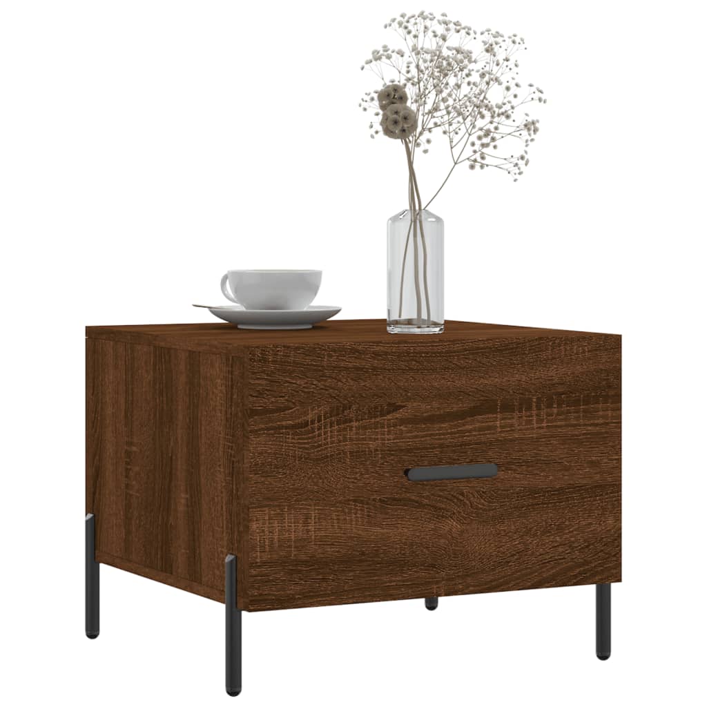 vidaXL Salontafels 2 st 50x50x40 cm bewerkt hout bruin eikenkleur afbeelding