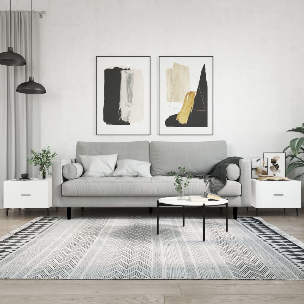 vidaXL sofaborde 2 stk. 50x50x40 cm konstrueret træ hvid