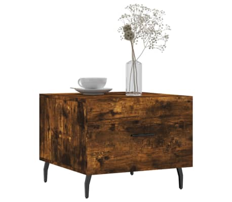 vidaXL Salontafel 50x50x40 cm bewerkt hout gerookt eikenkleurig