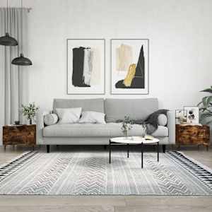 Klubske mizice 2 kosa dimljeni hrast 50x50x40 cm inženirski les