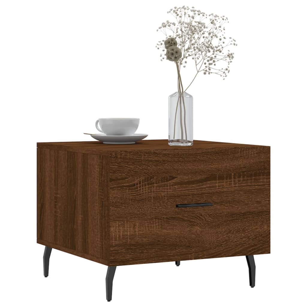 vidaXL Salontafels 2 st 50x50x40 cm bewerkt hout bruin eikenkleur afbeelding