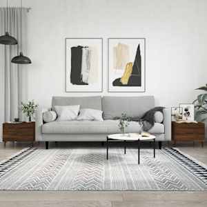 Klubske mizice 2 kosa rjavi hrast 50x50x40 cm inženirski les