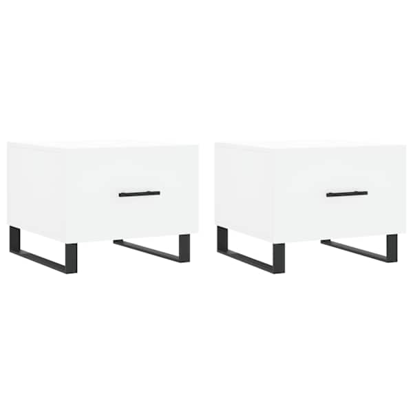 vidaXL kohvilaud, 2 tk, valge, 50 x 50 x 40 cm, tehispuit