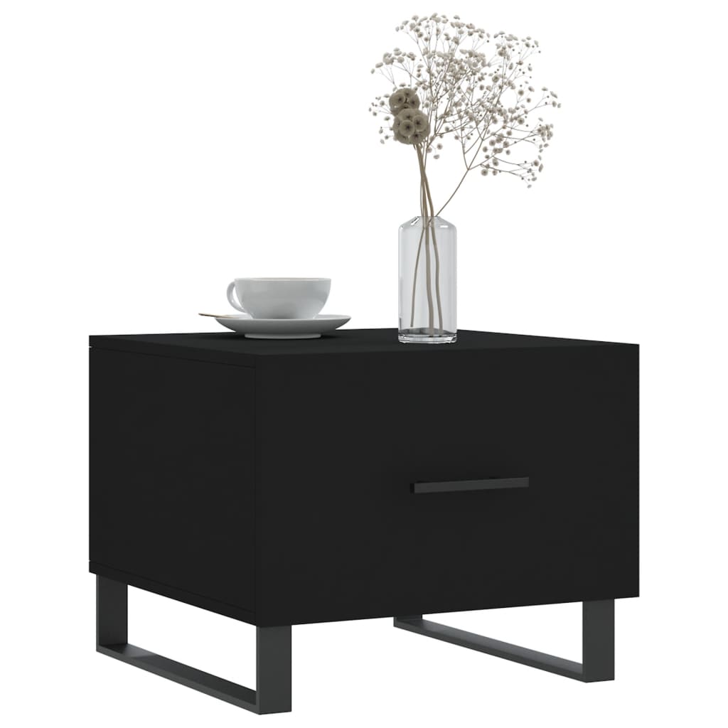 vidaXL Salontafel 50x50x40 cm bewerkt hout zwart afbeelding