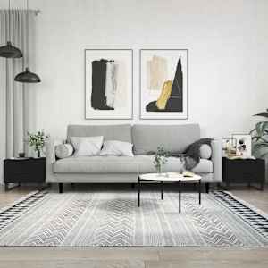 Klubske mizice 2 kosa črne 50x50x40 cm inženirski les