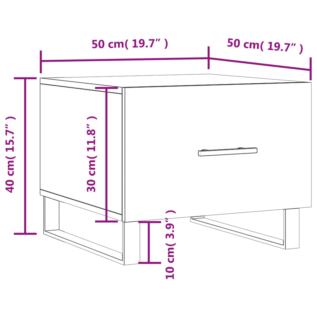 Konferenční stolek betonově šedý 50x50x40 cm kompozitní dřevo