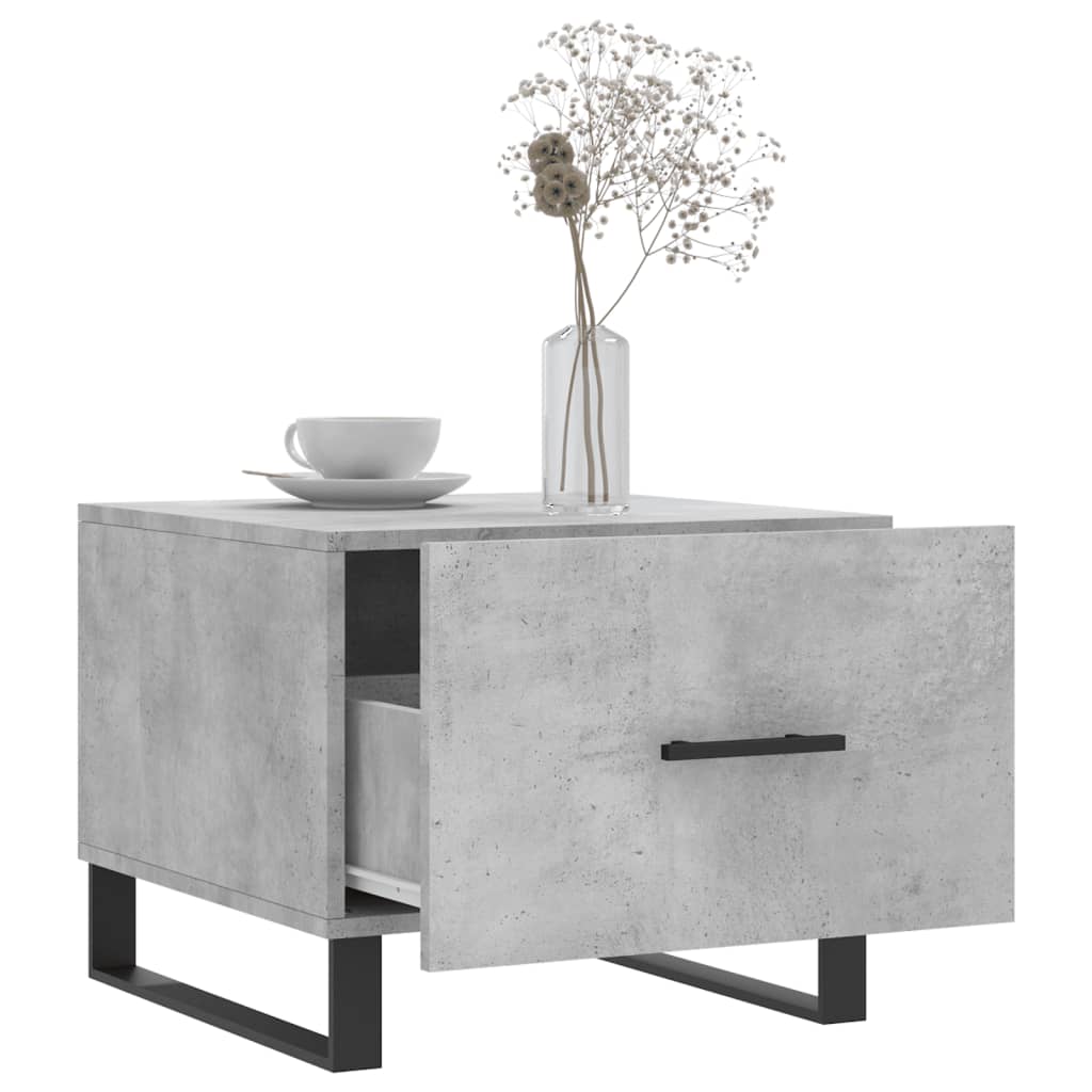 Stolić za kavu siva boja betona 50x50x40 cm konstruirano drvo