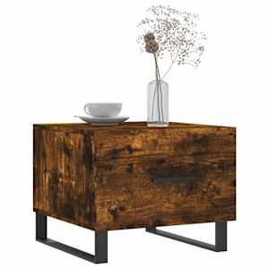 vidaXL Table basse Ch&ecirc;ne fum&eacute; 50x50x40 cm Bois d'ing&eacute;nierie