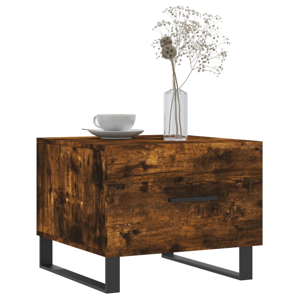 vidaXL Salontafels 2 st 50x50x40 cm bewerkt hout gerookt eikenkleurig afbeelding