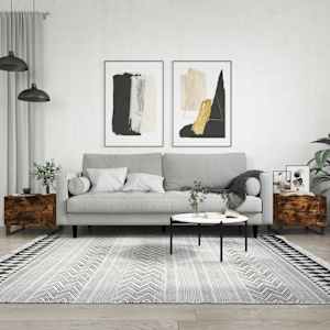 Klubske mizice 2 kosa dimljeni hrast 50x50x40 cm inženirski les