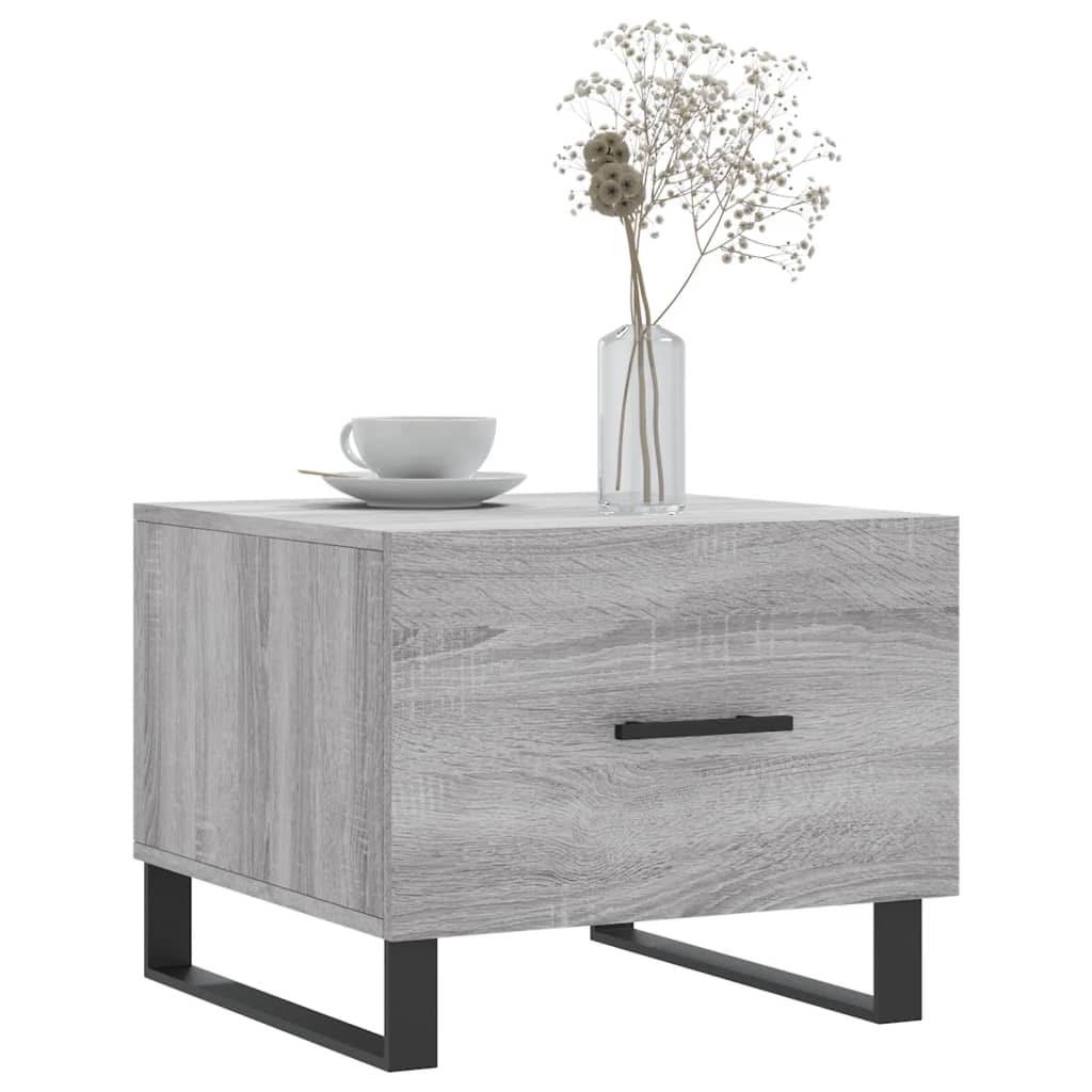 vidaXL Salontafels 2 st 50x50x40 cm bewerkt hout grijs sonoma eiken afbeelding