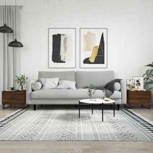 Klubske mizice 2 kosa rjavi hrast 50x50x40 cm inženirski les