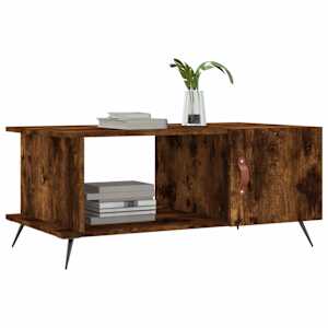 vidaXL Coffee Table Smoked oak Engineered wood, Iron Medium Coffee Table