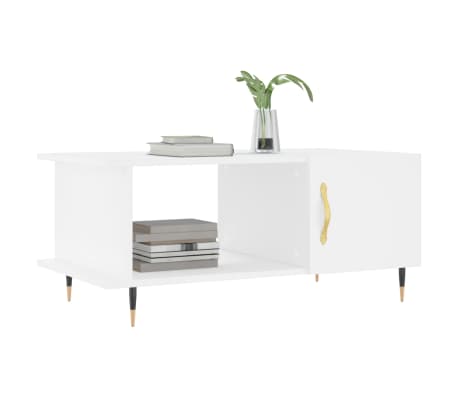 vidaXL Măsuță de cafea, alb, 90x50x40 cm, lemn prelucrat