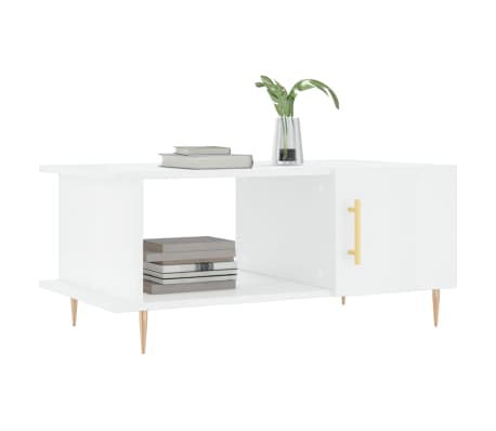 vidaXL sofabord 90x50x40 cm konstrueret tr&aelig; hvid h&oslash;jglans