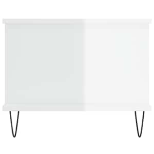 Konferenční stolek lesklý bílý 90 x 50 x 40 cm kompozitní dřevo - obrázek 7