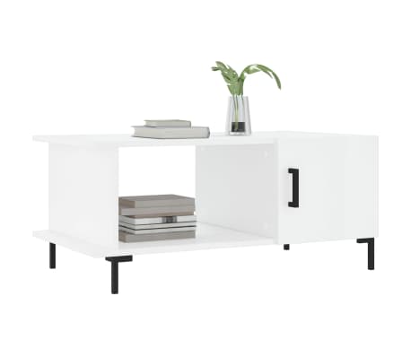 vidaXL Coffee Table High Gloss White 90x50x40 cm Engineered Wood