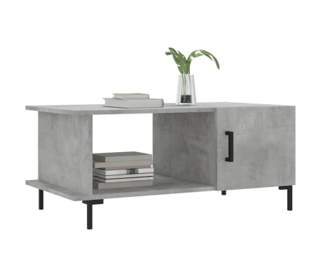 vidaXL Coffee Table Concrete Grey Engineered Wood, Iron