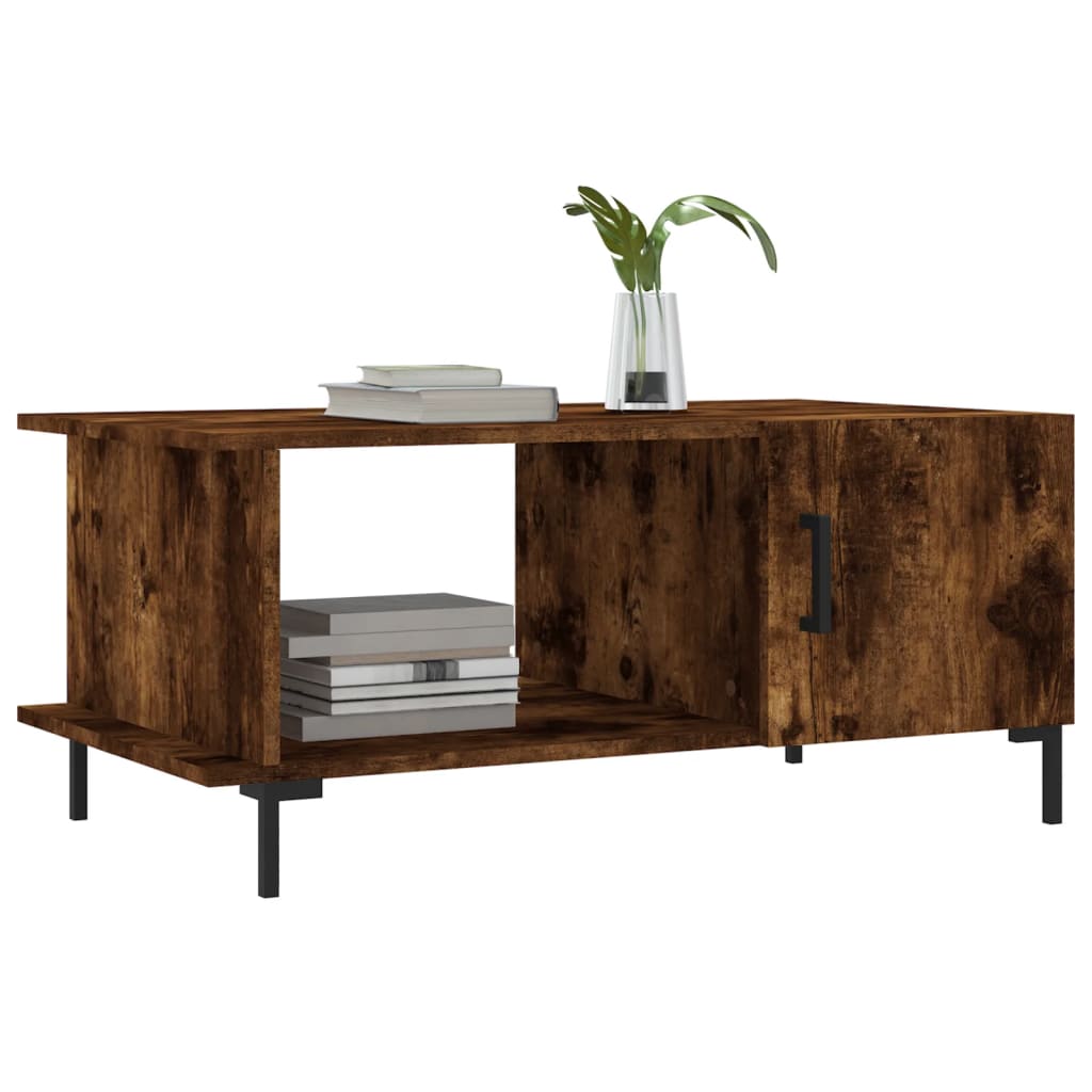 vidaXL Salontafel 90x50x40 cm bewerkt hout gerookt eikenkleurig afbeelding