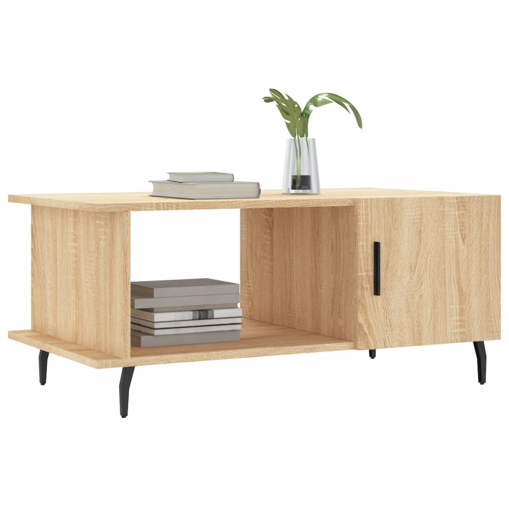 vidaXL Salontafel 90x50x40 cm bewerkt hout sonoma eikenkleurig afbeelding