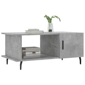 vidaXL Mesa de centro madera contrachapada gris hormig&oacute;n 90x50x40 cm