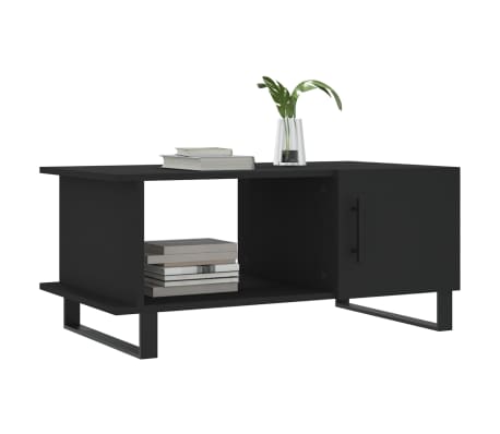 vidaXL kafijas galdiņ&scaron;, melns, 90x50x40 cm, inženierijas koks