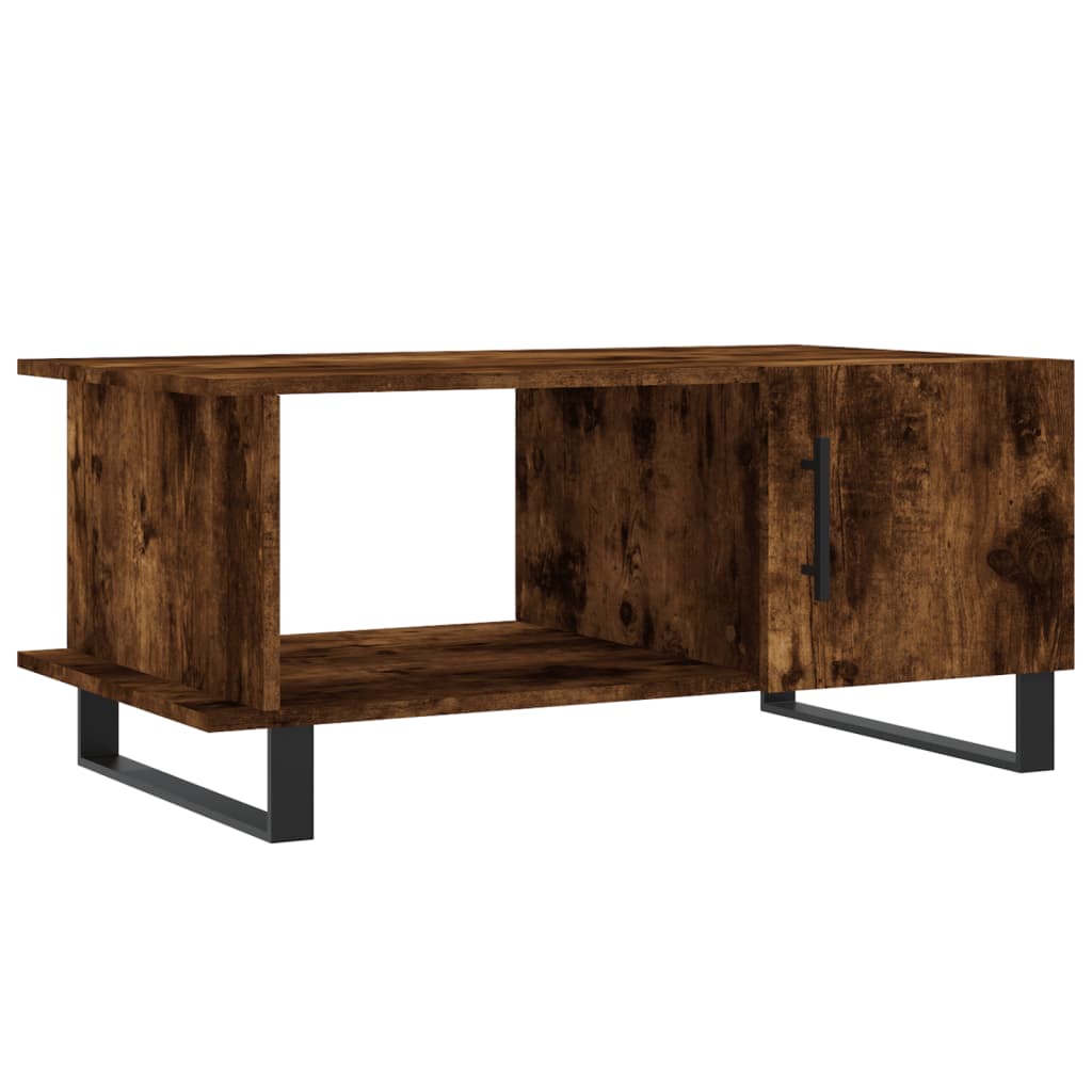 vidaXL Salontafel 90x50x40 cm bewerkt hout gerookt eikenkleurig