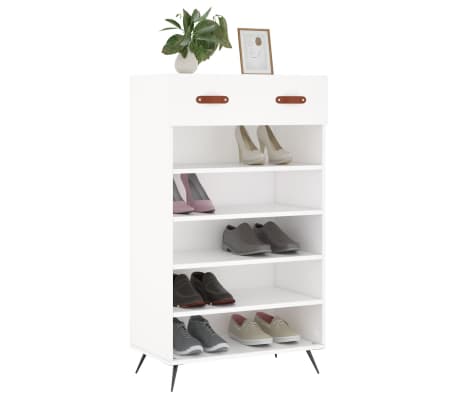 vidaXL Armoire &agrave; chaussures blanc 60x35x105 cm bois d'ing&eacute;nierie